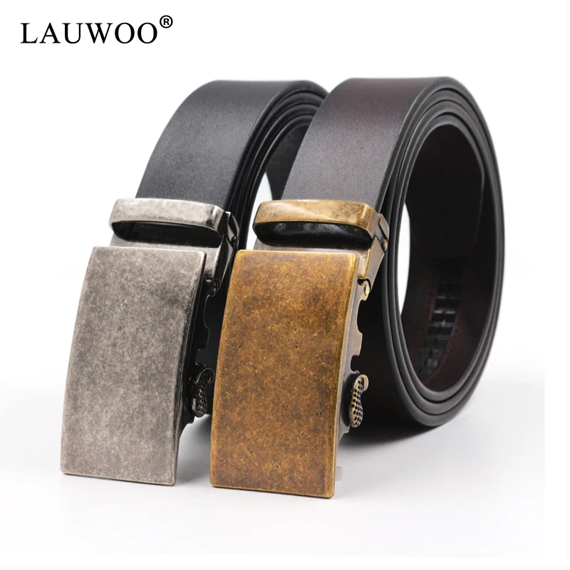 0 : Buy LAUWOO Men 100% Genuine Leather Belt Strap Ratchet Leather Girdle Belt ...