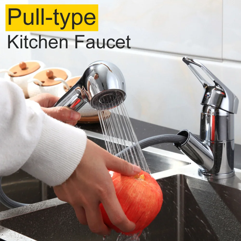 

Kitchen Faucet Bathroom Basin Sink Tool Wash Vegetables Tap Retractable Faucet Hotel Modern Pull-out Type Universal Taps