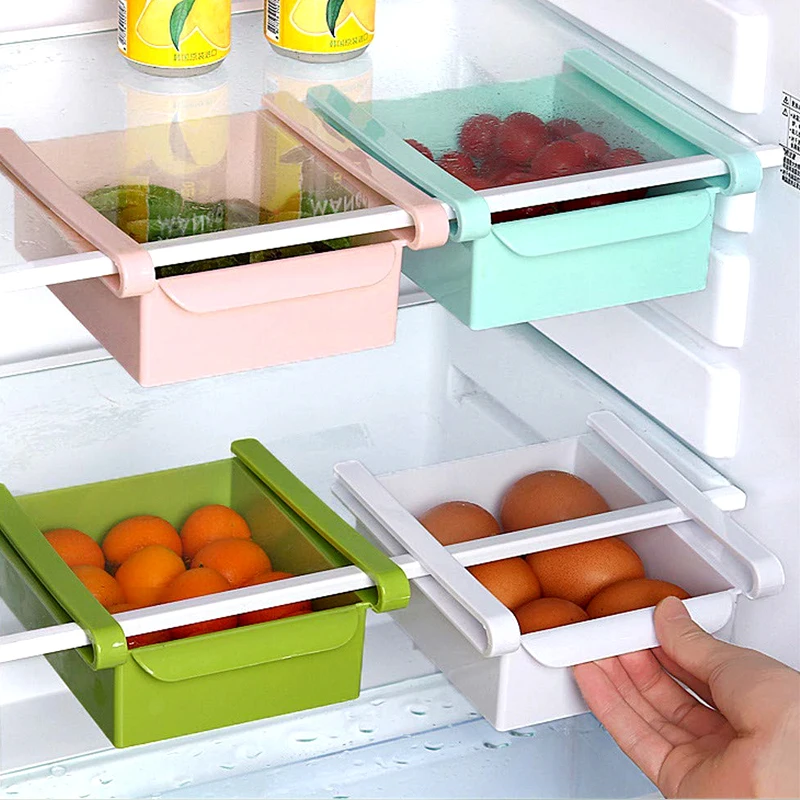 

Kitchen Refrigerator Organizer Multi Functional Storage Box Food Container Spacer Layer Storage Pullout Drawer Basket