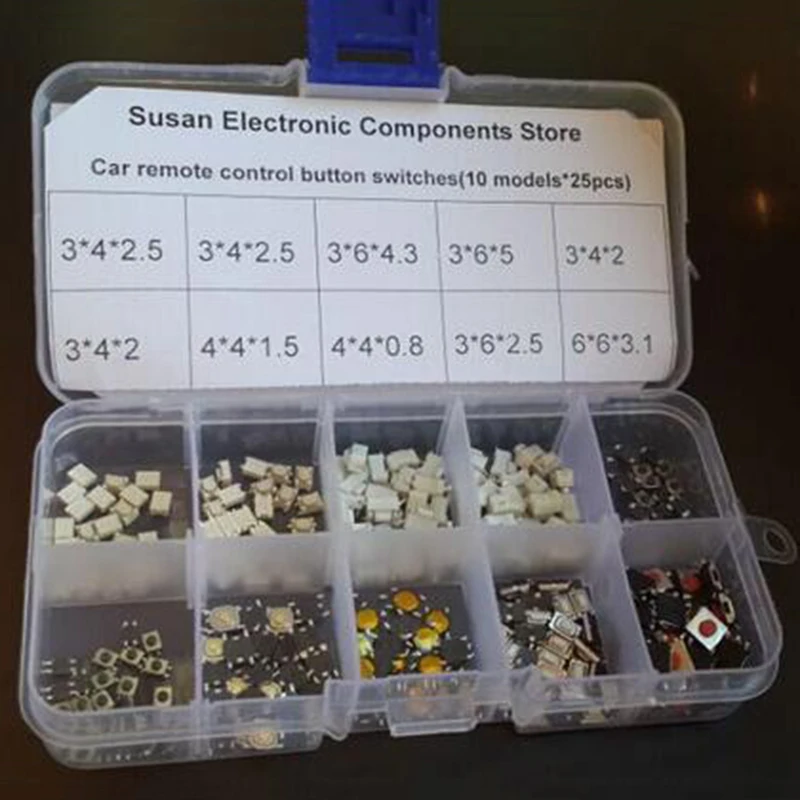 Новый переключатель сенсорная кнопка 250 шт./компл. для дистанционного управления автомобильный кнопочный аксессуар Универсальная Замена 10