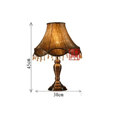 Европейские бронзовые изголовья для спален, настольные светильники, тканевые бусины, подвесные настольные лампы для гостиной, Настольные светильники для кабинета, настольные светильники