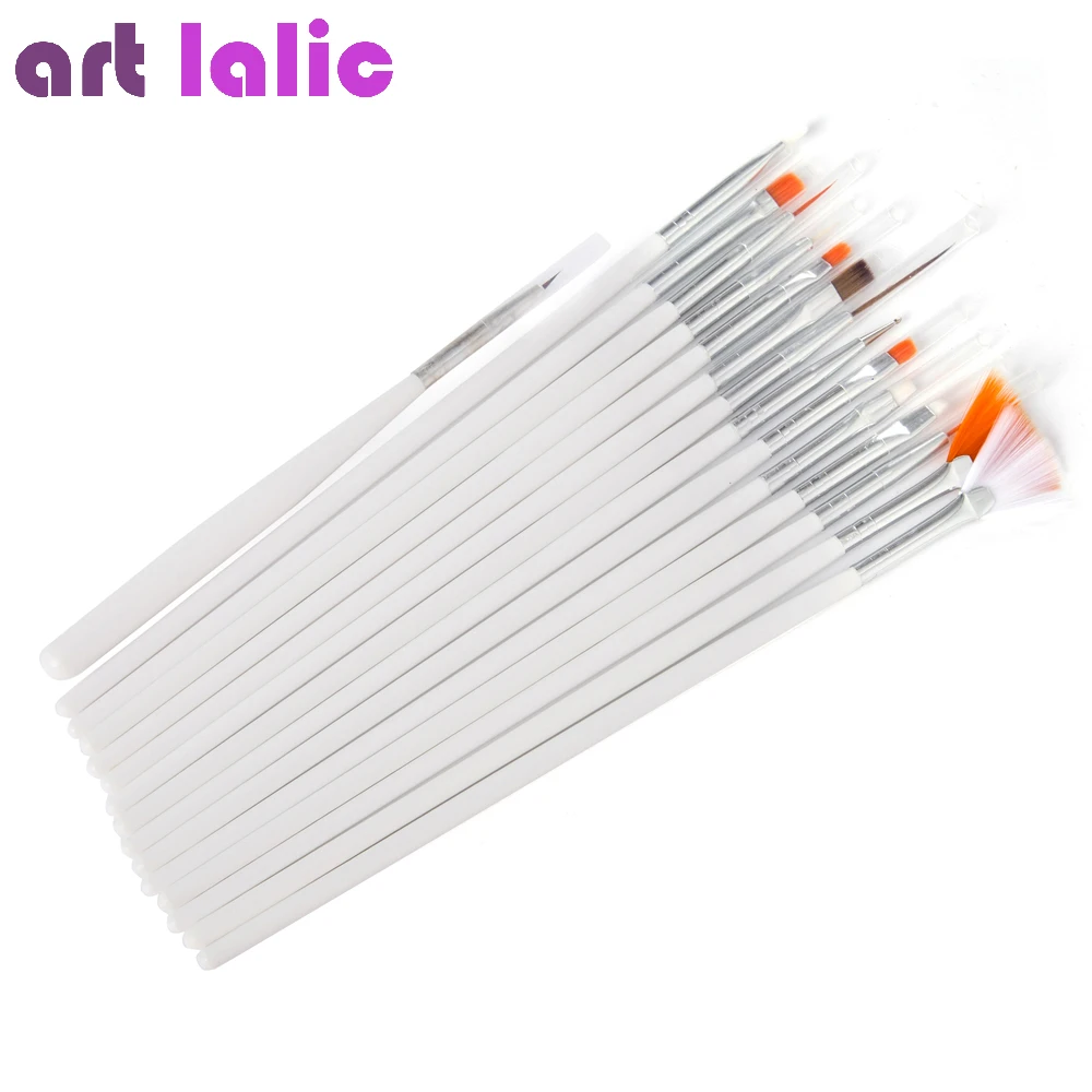  20 Pcs Nail Art Brushes Design Set Dotting Painting Drawing Polish Brush Pen Tools