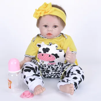 

55cm Soft Silicone Reborn Alive Baby Reborn Doll Realistic Silicone Real Touch Sweet Cute Bebe Kid Toys Girls Christmas Gift