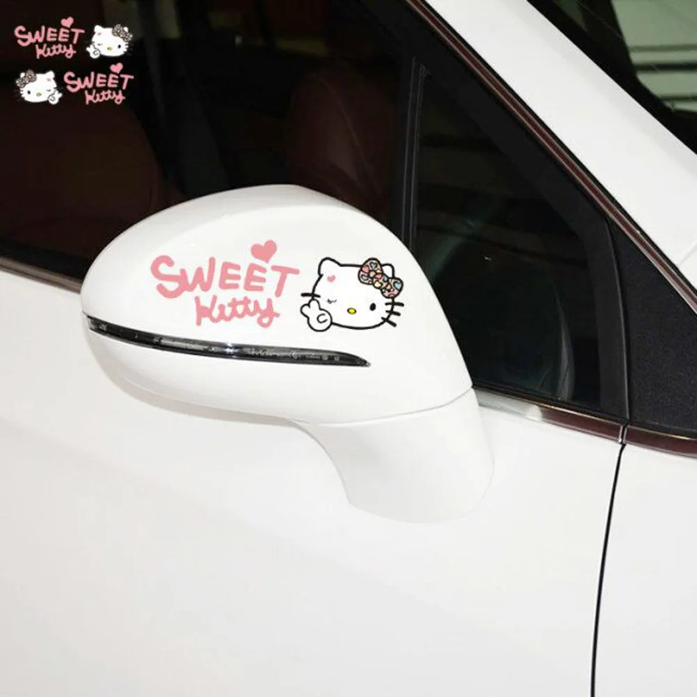 20 x Lovely Car Styling Hello Kitty with Victory Gesture Pink Sweet
