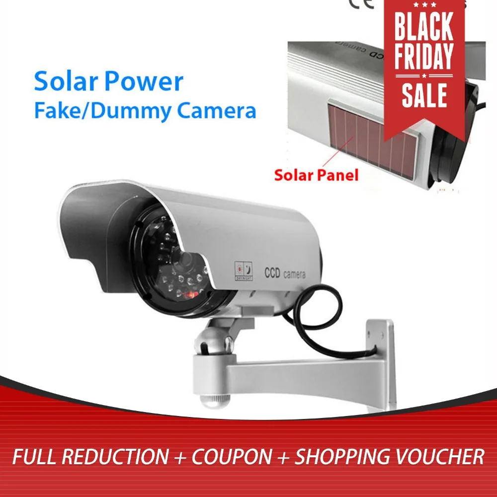 

Solar Powered Fake Camera Dummy Camera High Simulation CCTV Camera Home Security Surveillance Camera With Led Red Light Flashing
