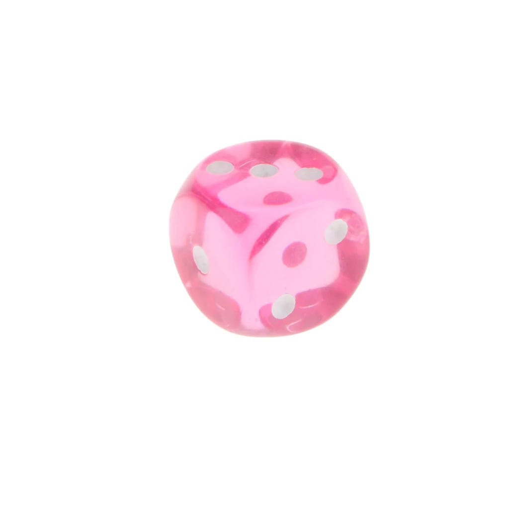 Premium 1Set Transparent Rose Red 6 Sided D3 Acrylic Dice Educational Games Dice Fun Pub KTV Family Party Access