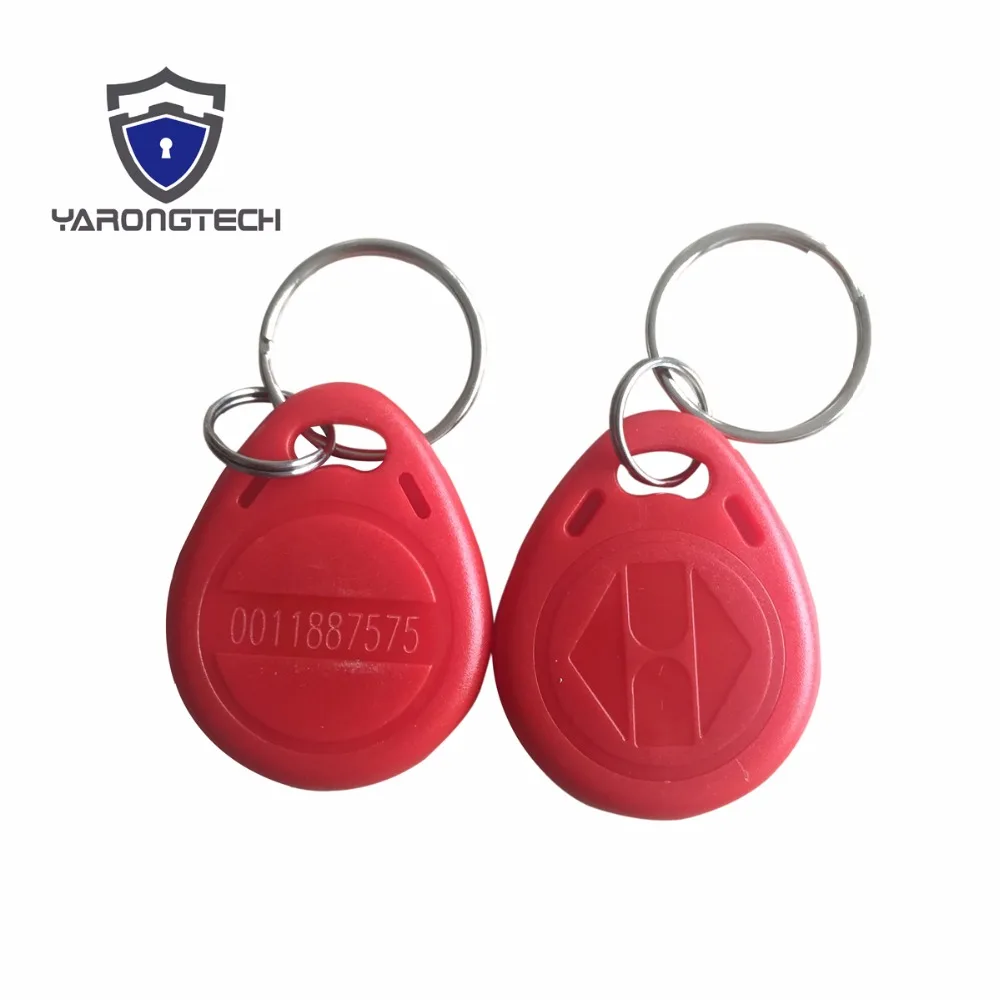 

125khz LF TK4100 EM4100 ABS Waterproof Red RFID Keyfob Tag -100pcs