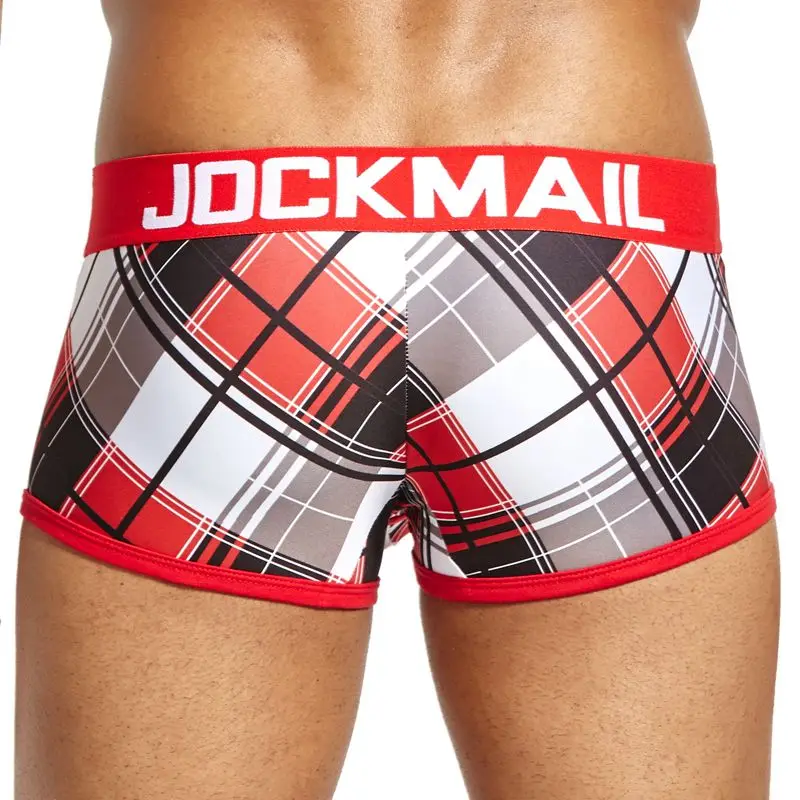 Jockmail Брендовые мужские Нижнее Бельё для девочек боксеры Шорты классический плед сексуальные трусики calzoncillos Hombre боксер Marca cuecas боксер гей