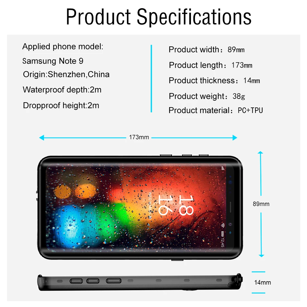 IP68 Water Proof Case Cover For Samsung S10 Plus Case S9 S8 Note 8 9 WaterProof Full Protect Underwater Diving Anti-knock Fundas