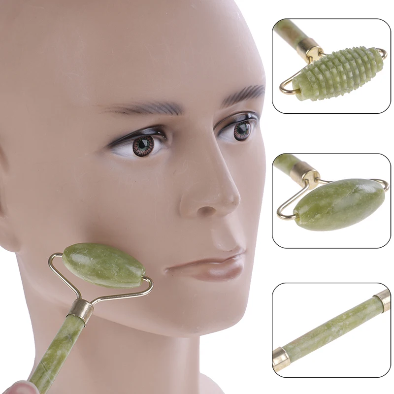1PC Jade Stone Face Arms Neck Massage Roller Anti Wrinkle Face Slimming Beauty Tool Facial Double-end Massager roller