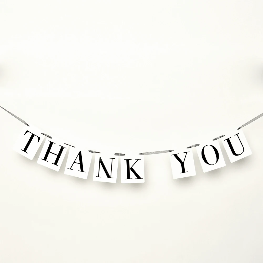 

THANK YOU Banner Pull Flags Wedding Card Banner Bunting Sign Photo Prop Wedding Party Decoration