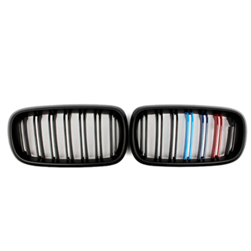 

1Pair Glossy Black M-Color 2-slat Front Grille Grill Kidney for BMW X5 X5M X6 X6M E70 E71 2007-2013