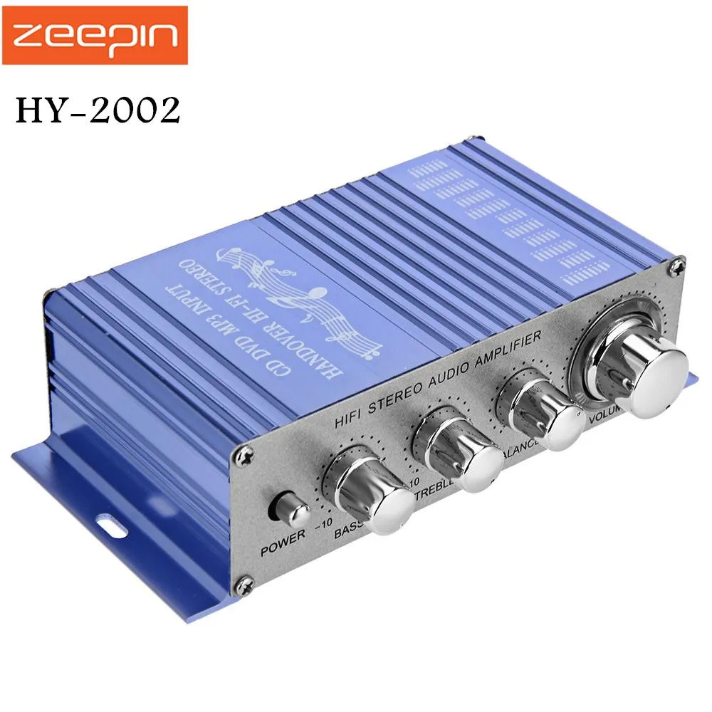 HY 2002 Hi Fi 12 В Мини Авто Стерео Усилители домашние 2 канала аудио Поддержка CD DVD MP3