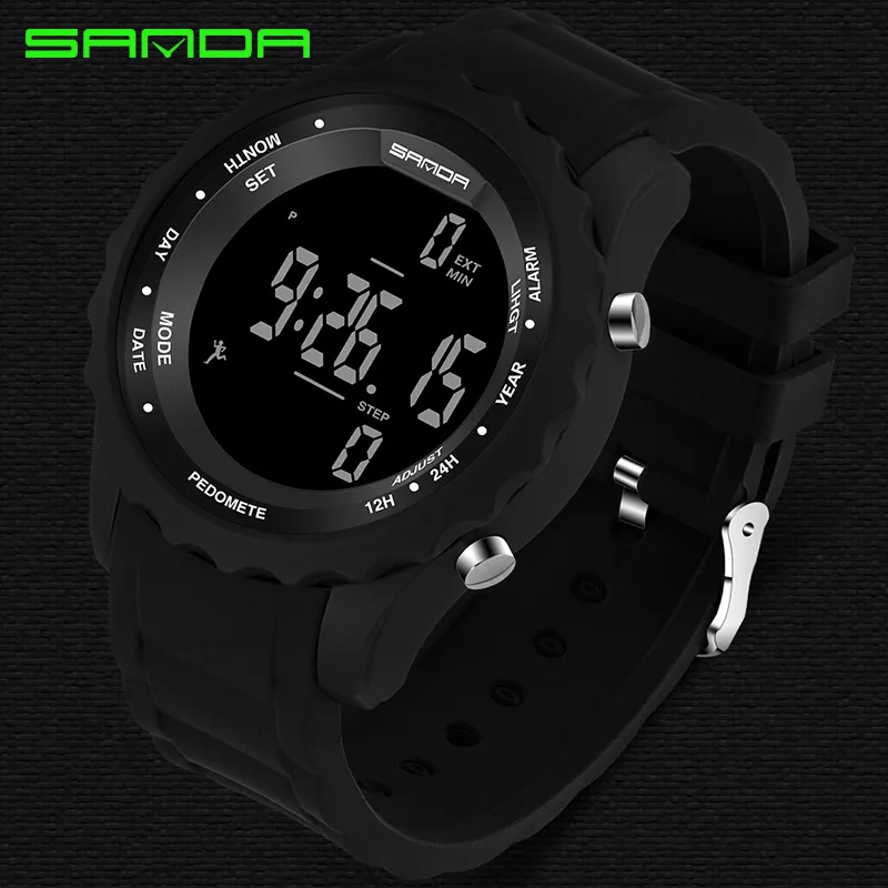 

SANDA Precision Step Fashion Men's Sport Watch Men LED Army Military watches Dive Swim Outdoor Wristwatches relogio masculino