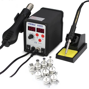 Price YIHUA 898D Soldering Station LED Digital Heat Air Gun 700W Lead Free SMD Soldering Rework Station