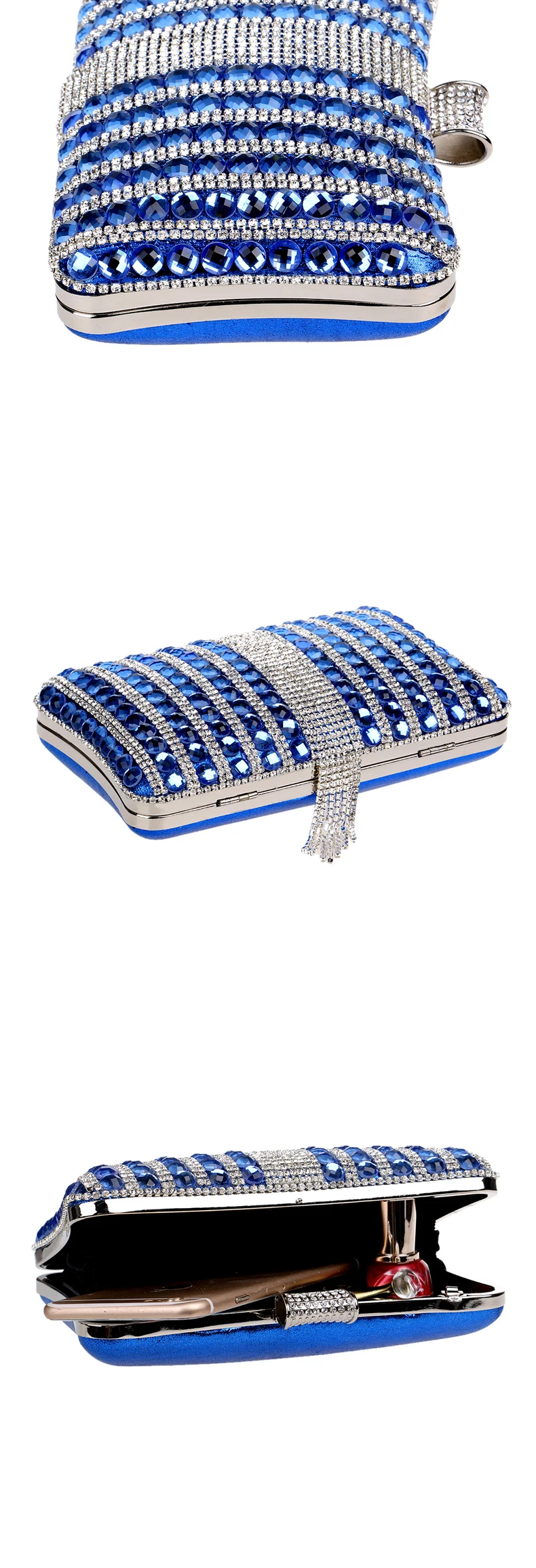 Женская вечерняя сумочка с кисточками и бриллиантами; клатч; клатчи; свадебная сумочка; свадебные сумочки; серебряные/Золотые/черные