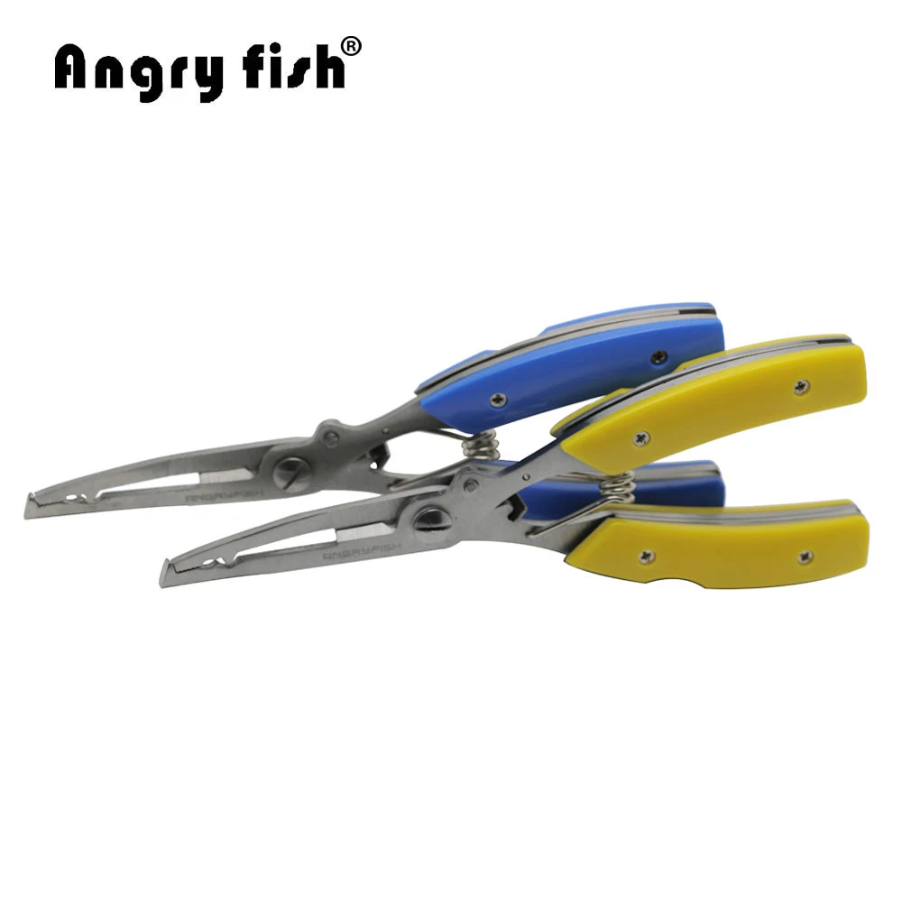 

Angryfish Fishing Tools Multifunction tool pliers Gear Cut Line Fishhook remove Lure Scissors Fishing Plier Yellow/Blue Color L3