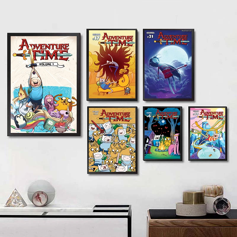 Adventure Time con Finn e Jake классический мультфильм постер четкое изображение наклейки на
