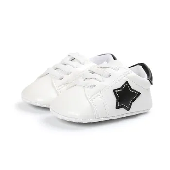 

Baby shoes black little star style newborn shoes leather non-slip boy girl sneakers infant bebe soft soled first walkers.CX74C