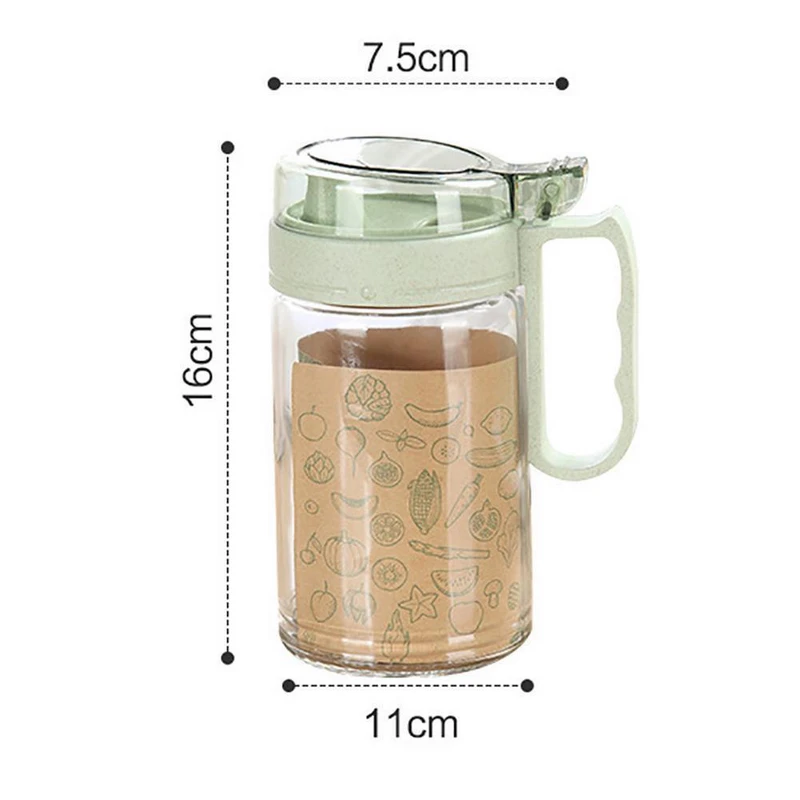 580ml NEW Glass Kitchen Oil & Vinegar Storage Dispenser Leak-proof Soy Sauce Cruet Glass