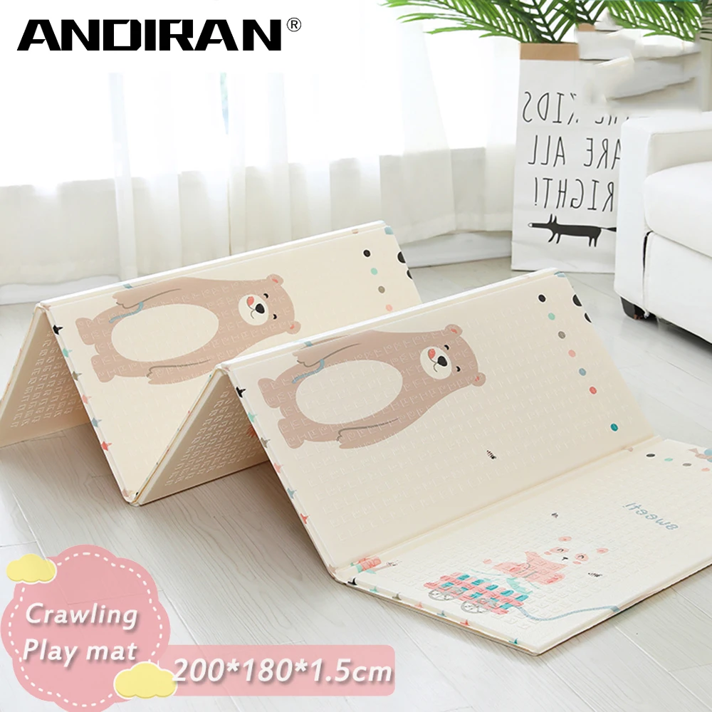 

Infant Play mats 1.5CM Thickness Playmat Foldable Baby Play Mat 200*180CM Large Child Crawling Mat Puzzle Blanket Game Pad