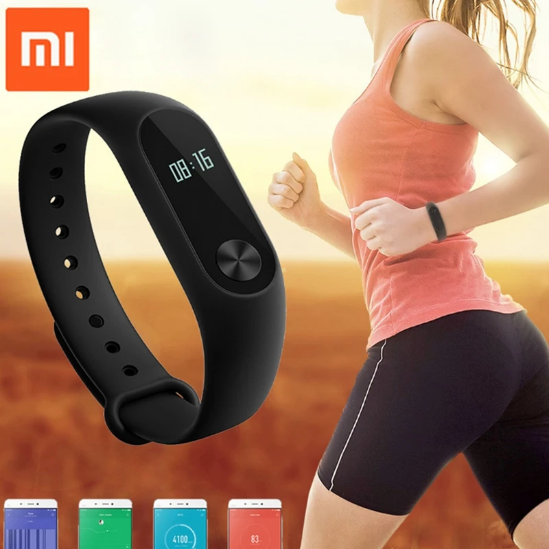 Оригинальный Xiaomi mi Band 2 смарт Браслет Сенсорный экран OLED фитнес браслет band