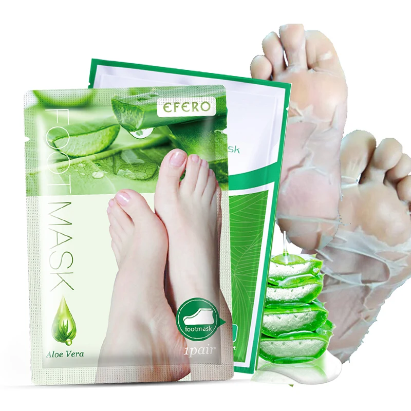 

4Pcs=2Pack Aloe Exfoliating Foot Mask for Legs Remove Dead Skin Smooth Whitening Peeling Mask Pedicure Socks Feet Exfoliation