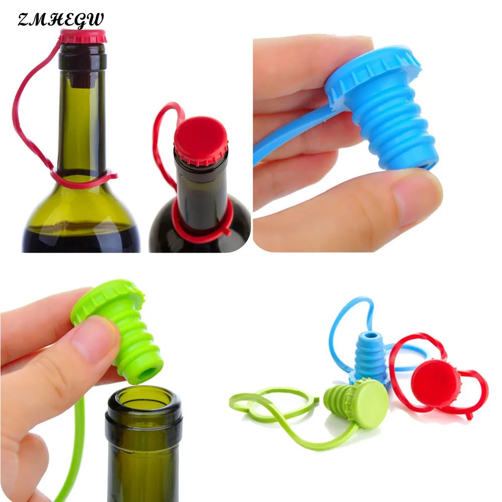 

2018 Kitchen Anti-lost Silicone Hanging Button Seasoning Beer Wine Cork Stopper Plug Bottle Cap Cover Perfect Home Kitchen Tools