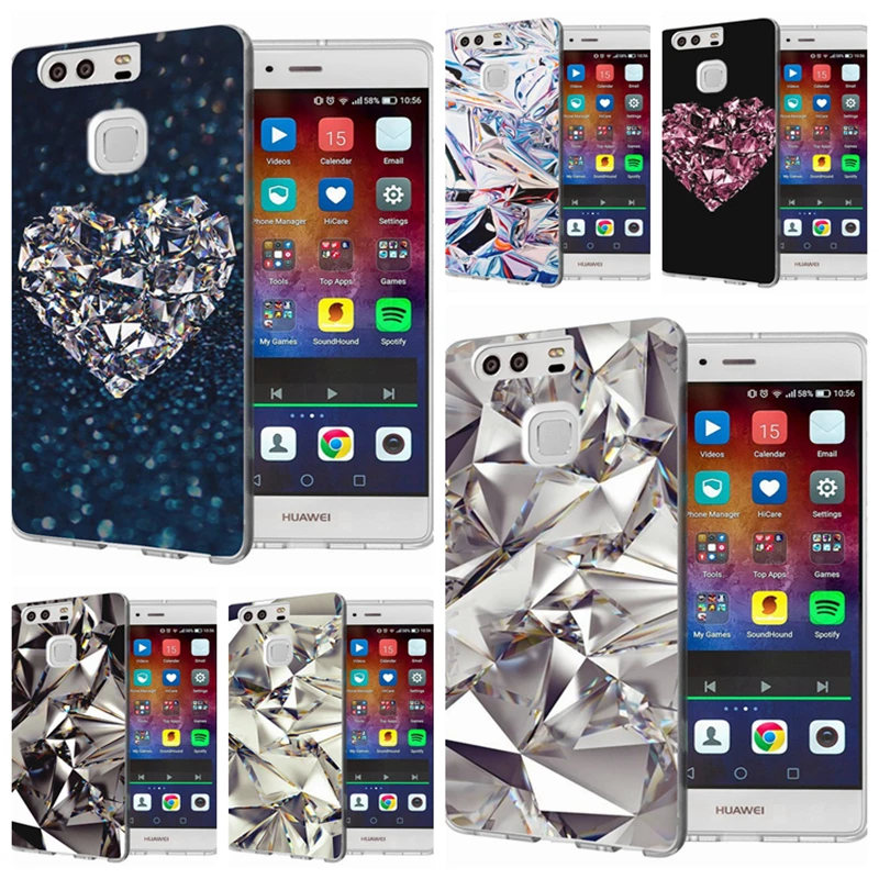 Роскошный чехол из ТПУ для Huawei P9 Lite/P8 Lite/P10Lite Y5 II 2 Y5ii Y6 мягкий с ослепительным