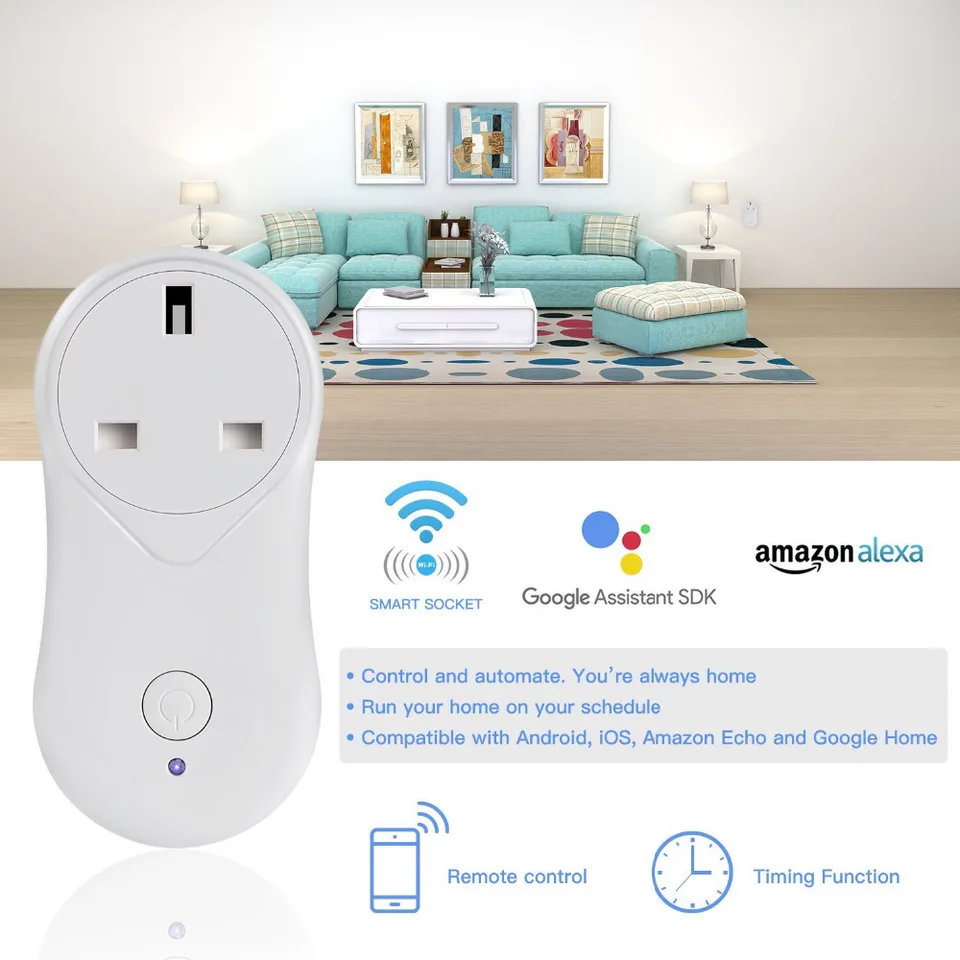 Wifi Smart Uk Plug Timer Socket Power Switch Outlet With Usb Charging Port Voice Control Compatible Alexa Echo And Google Home Smart Power Socket Plug Aliexpress