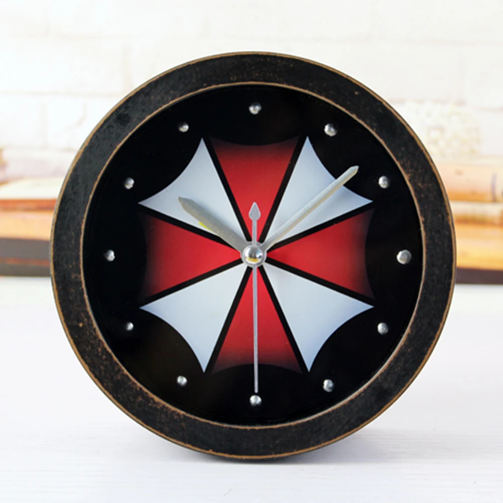 Fashion Retro Style 3D Faux Black wood Alarm Clock Minimalist Desktop