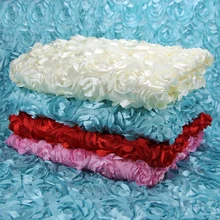 1.45mx5Yard(145 см* 450 см) 3D атласная роза из кружевной ткани вышитая одежда швейная ткань для юбки свадебный ковер занавес украшение