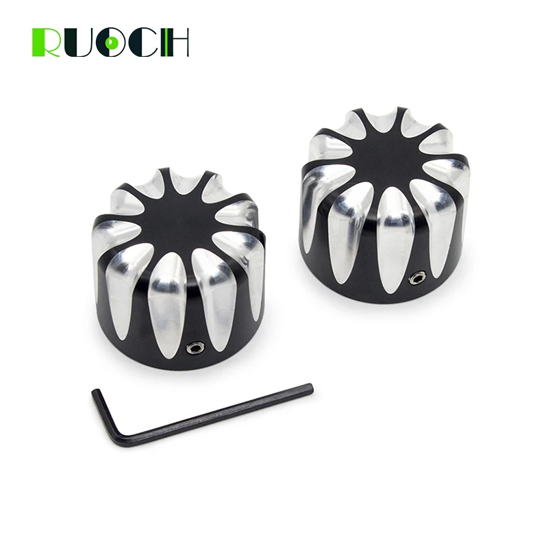 

Motorcycle Black CNC Front Axle Nut Cover Bolt For Harley Touring Softail FLHT CVO
