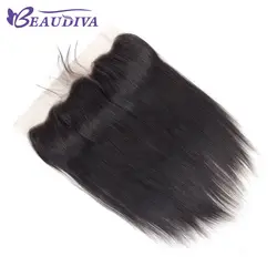 Beaudiva бразильские перуанские волосы 13*4 Кружева Фронтальная застежка с волосами младенца 100% человеческих волос Бесплатная Часть Кружева