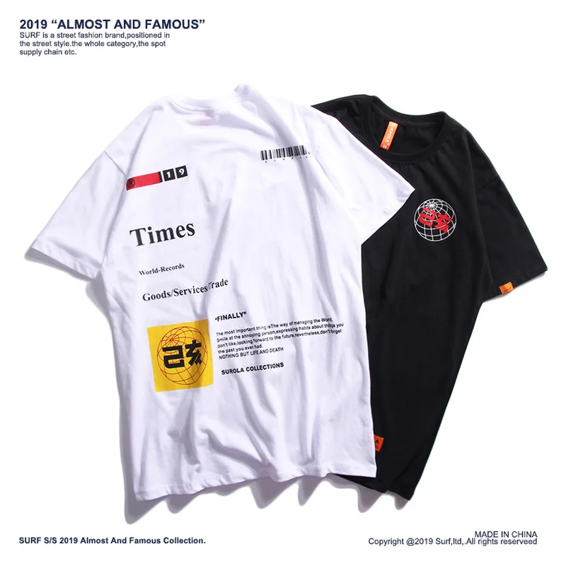 

LISER T Shirt Men 2019 Summer Oversized Loose Couple T Shirt Women Casual Print Cotton Tops Tees Streetwear Harajuku Tshirts