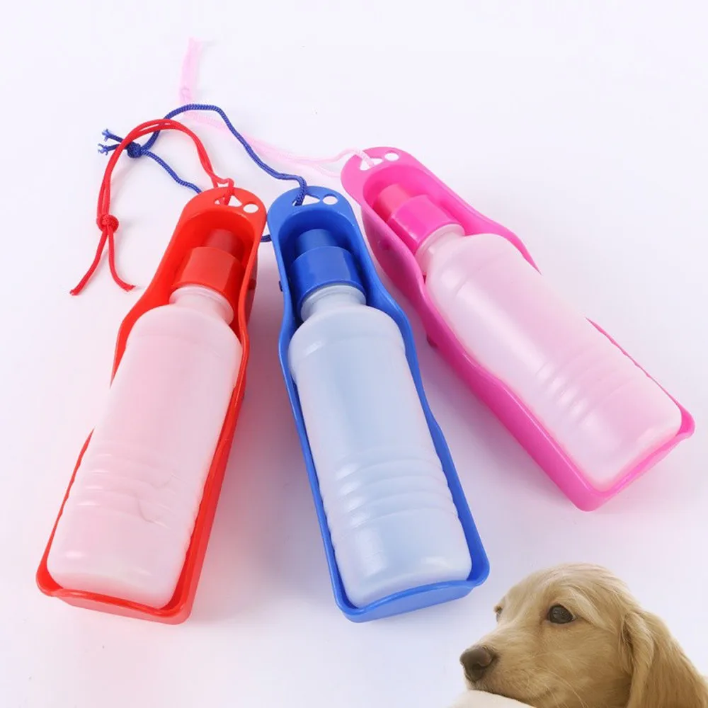 250 мл фонтан собака Кормление бутылки воды Открытый Спорт Путешествия чайник чаша питьевой пластиковые товары для питомцев