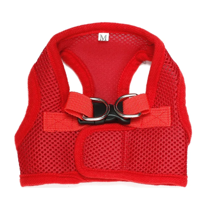 

Adjustable Soft Nylon Mesh Small Dog Harness Vest Step-in Breathable Pet Cat Belt Collar & Leash Walking Safety Strap For Puppy