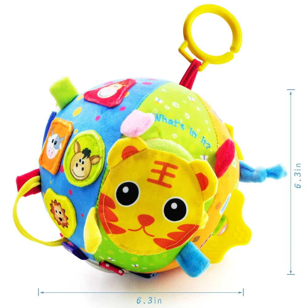 Teytoy Игрушки для малышей, погремушка для встряхивания, много-рулонный мяч, морщинка, прорезыватель, подвесная игрушка, мягкий мяч, игрушки