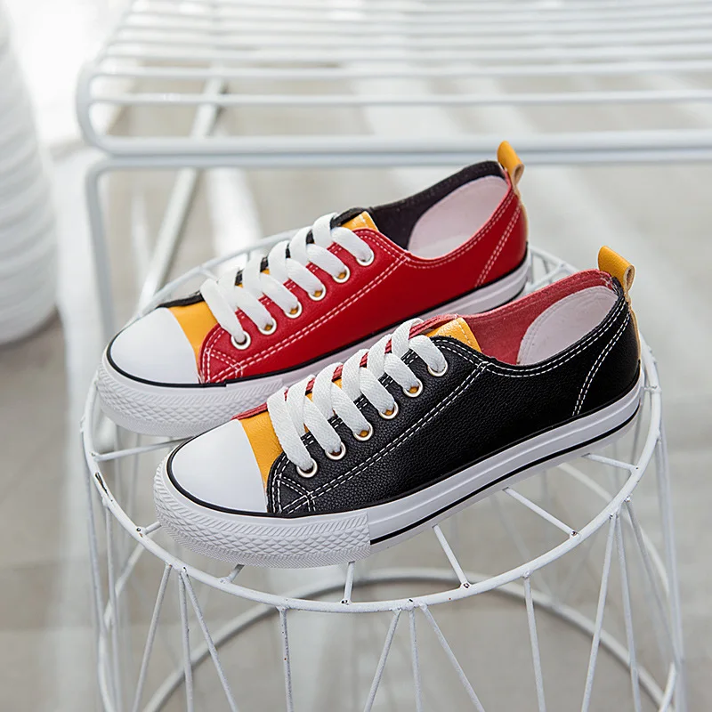 JINBEILEE Leather Couple Skateboard Shoes Men and Women Large Size Low To Help with Breathable Wear Canvas Shoes Women JINBEILEE Leather Couple Skateboard Shoes Men and Women Large Size Low To Help with Breathable Wear Canvas Shoes Women