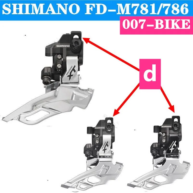 Shimano Deore XT FD M786 20 скоростей вниз качели прямое Крепление передний переключатель 2x10
