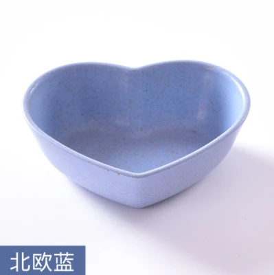 Мультяшная тарелка для кормления, миска, маленькие закуски, посуда для детей, столовая тарелка, прекрасное блюдо, посуда из пшеничной соломы. T-0088 - Цвет: blue