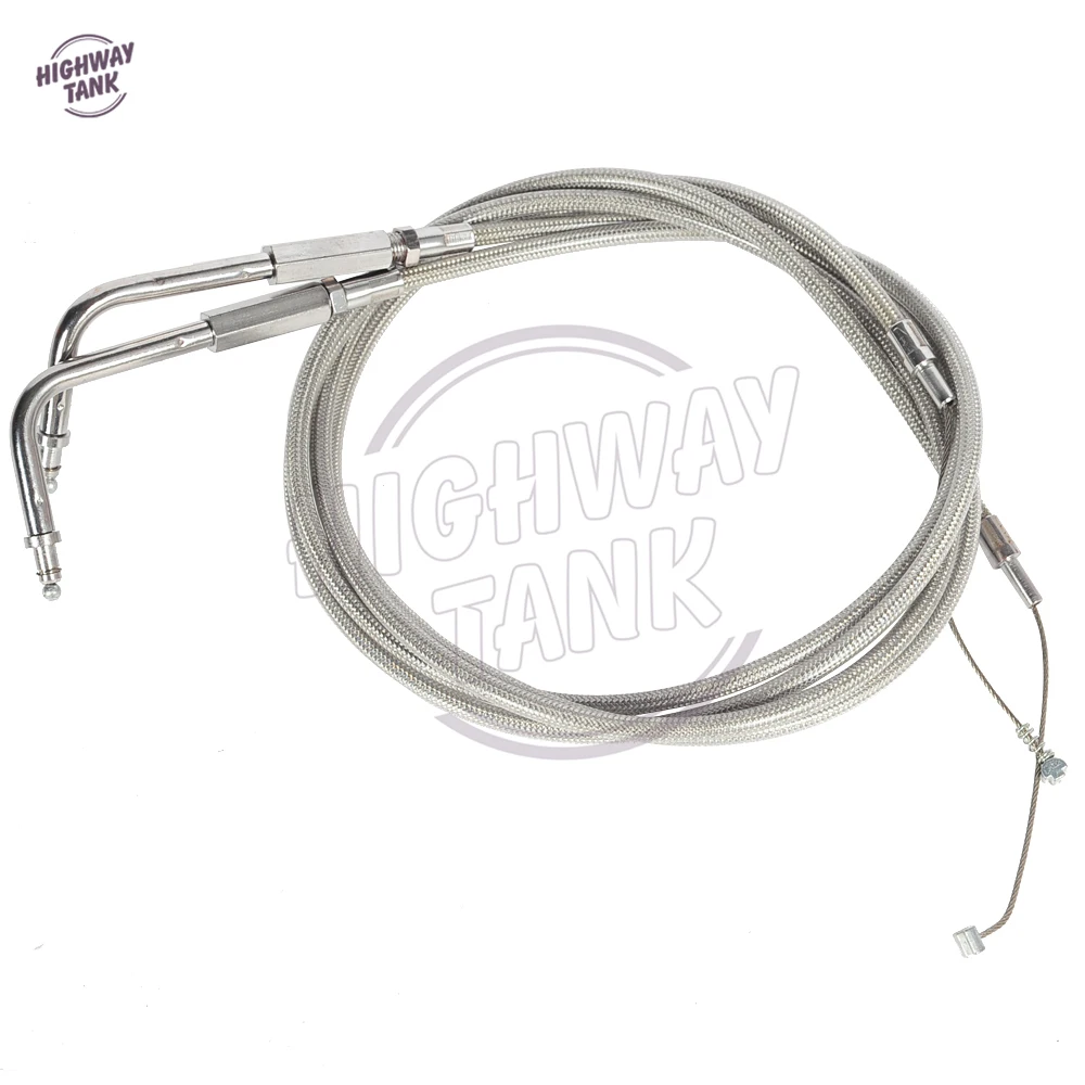 2 Pcs 48" 120cm Motorcycle Braided Throttle Cable Wire Moto Speed Line