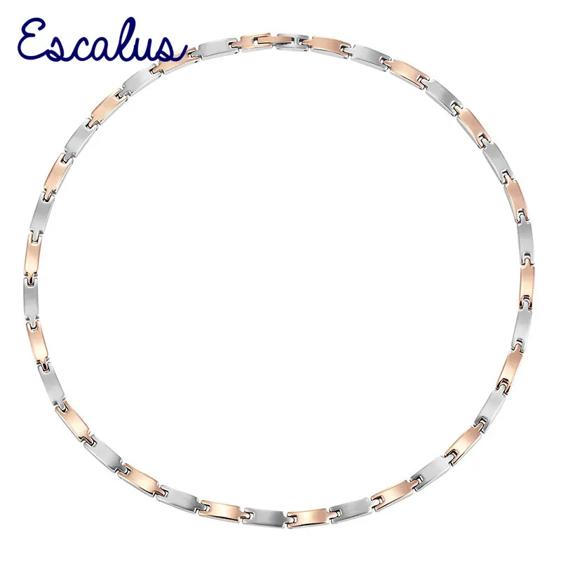 Женская цепочка из нержавеющей стали Escalus 2 тона розовое золото 34 шт.|magnetic necklace|link