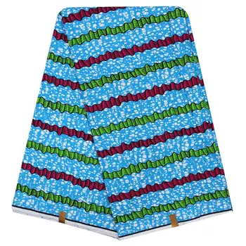 

Blue African Print Cotton Wax Prints Fabric African Prints Wax Fabric 6 Yards Lot DF-4