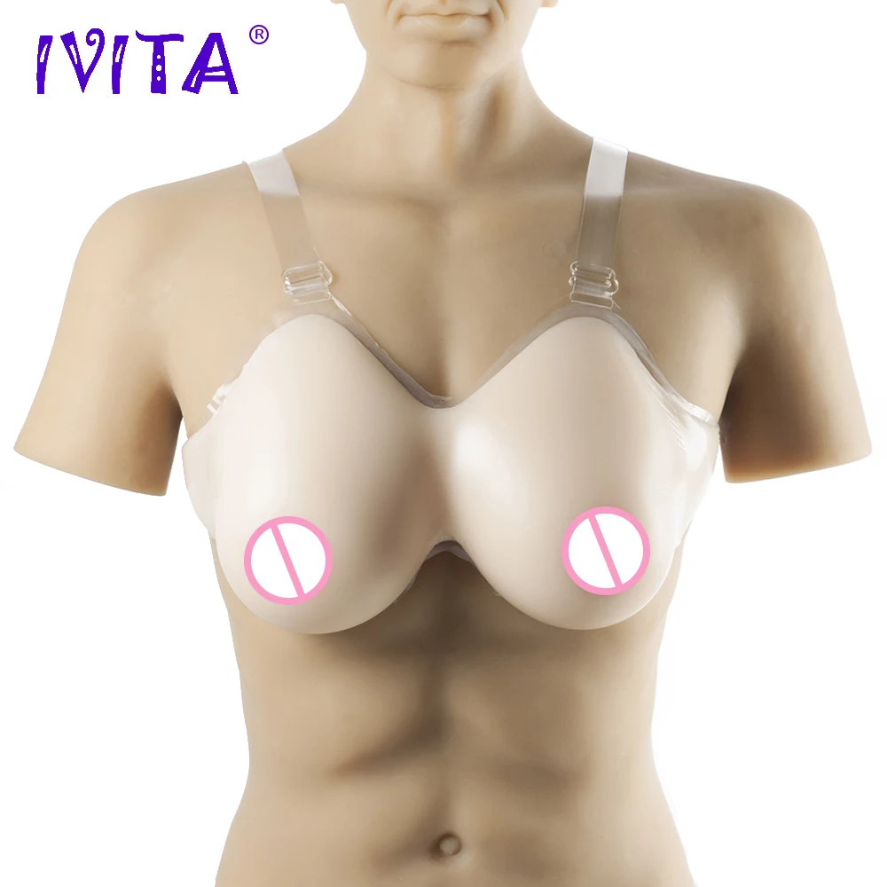 

IVITA 2000g Silicone Breast Forms Fake Boobs With Shoulder Straps For Drag Queen Transsexual Shemale Transgender Crossdresser