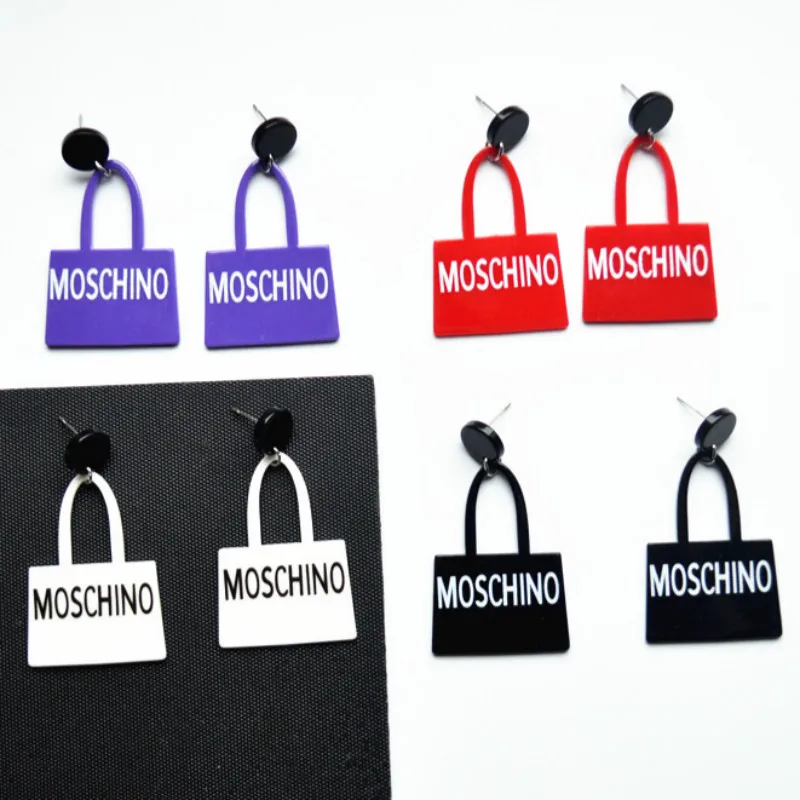 

2019 New Cute Bag Earrings for Women Lock Alphabet Long Small Handbag Letter Earrings Pendientes Mujer Kolczyki Oorbel Schieter