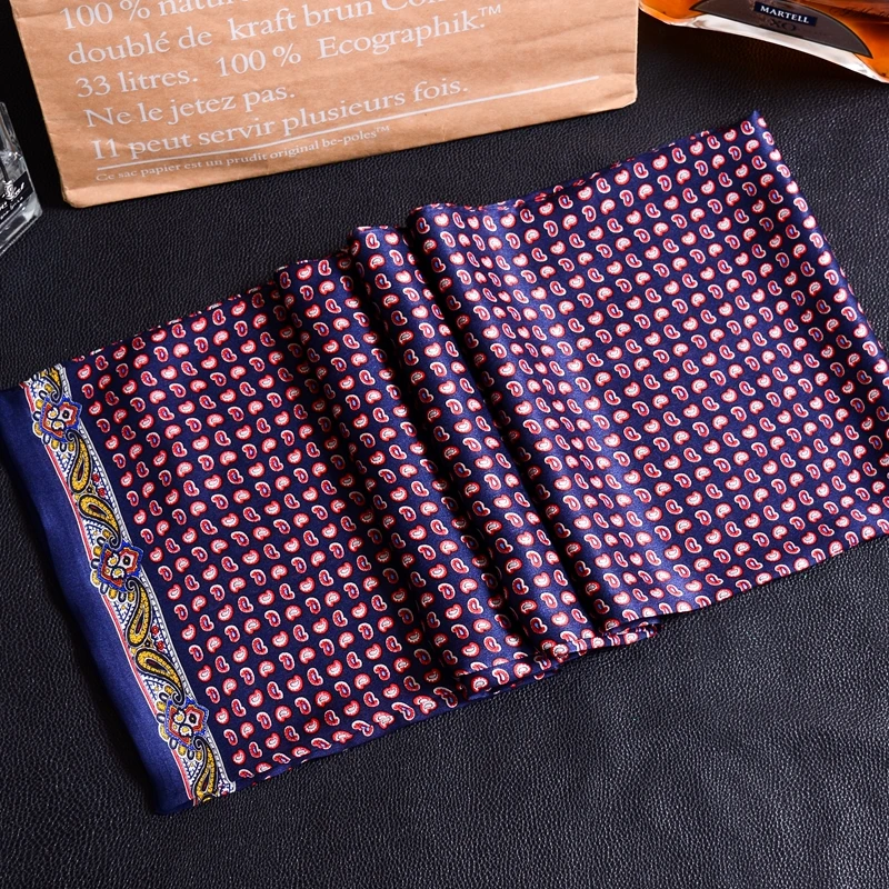 Винтажный шарф из шелка, мужской модный шарф с узором пейсли и цветами, двойной слой, чистый шелк, сатин, шейные платки, 40 цветов#4053