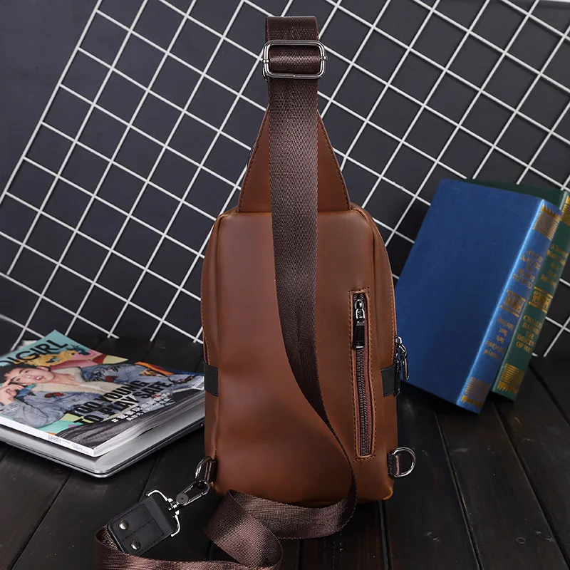 2019 الأزياء خمر الرجال Crossbody أكياس الصدر الجلود المياه واقية حقائب للذكور الأعمال حقيبة كتف الخصر حزم Bolsas