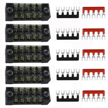 Blocks Dual row Circuit Terminal Block Set Power Distribution Ground 5 position 15A Auto Marine Durable Useful