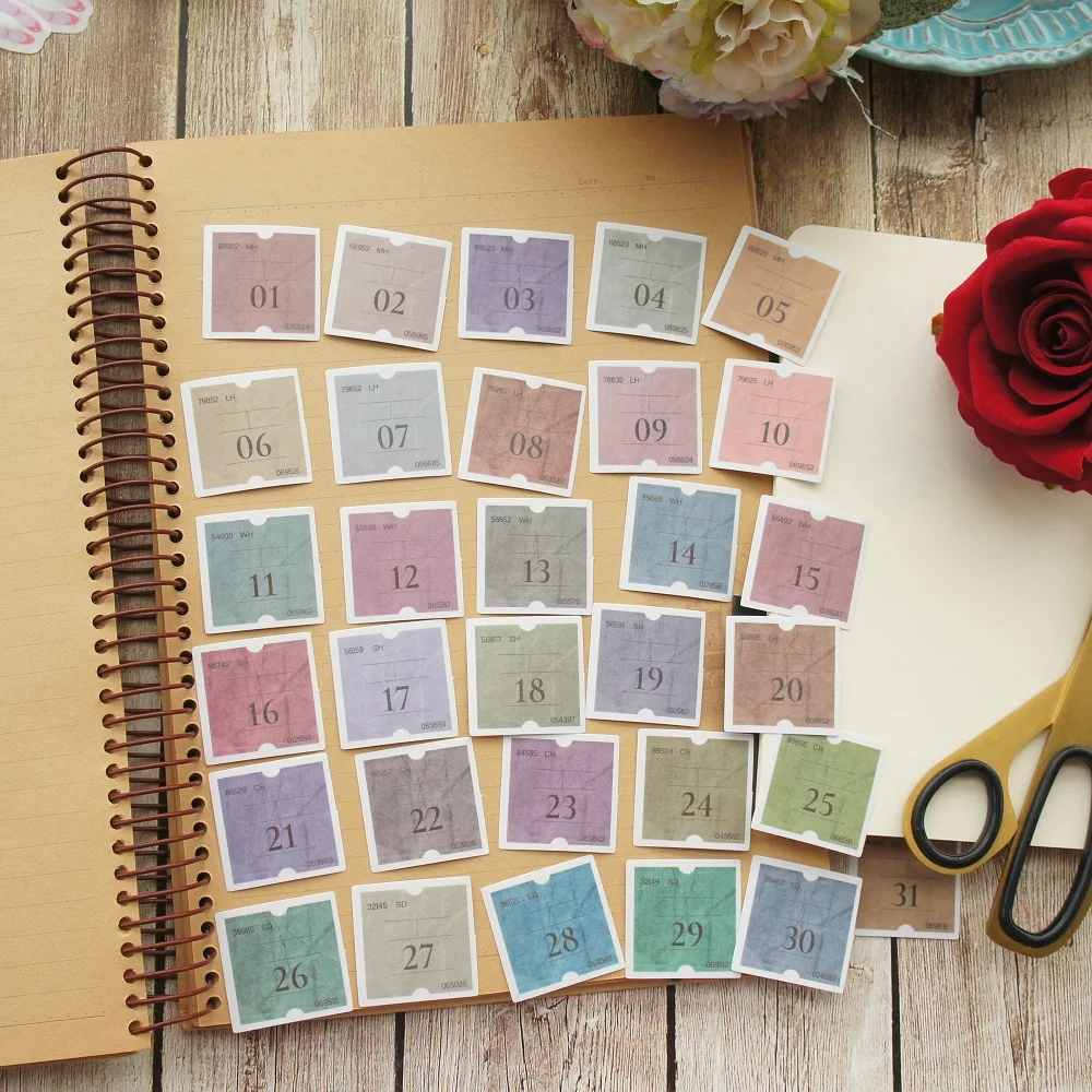 

28pcs Daily Use Number Design Sticker As Gift Decoration Scrapbooking DIY Sticker Wedding Birthday Party Gift Seal